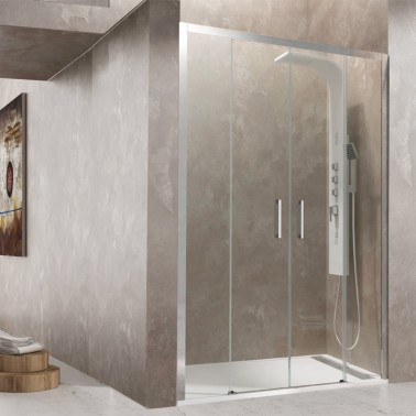 Mampara de ducha Aktual Spazio 2 fijos y 2 correderas