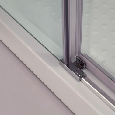 Mampara de ducha Aktual Spazio 2 fijos y 2 correderas vierteaguas metálico