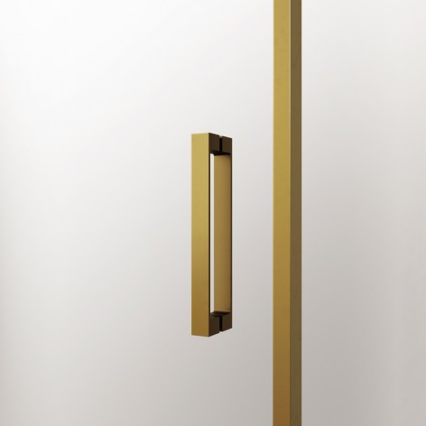 Mampara de ducha Twenty Gold 1 fijo y 1 corredera doble asa metálica