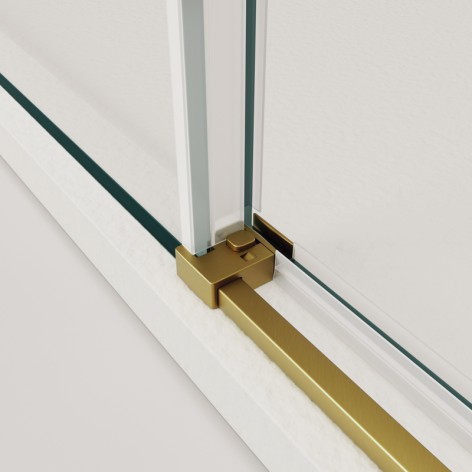 Mampara de ducha Twenty Gold 1 fijo y 1 corredera guiador desmontable