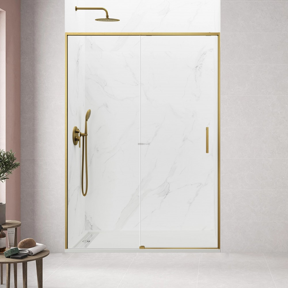 Mampara de ducha Twenty Gold 1 fijo y 1 corredera
