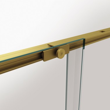 Mampara de ducha Twenty Spazio Gold 2 fijos y 2 correderas rodamiento oculto