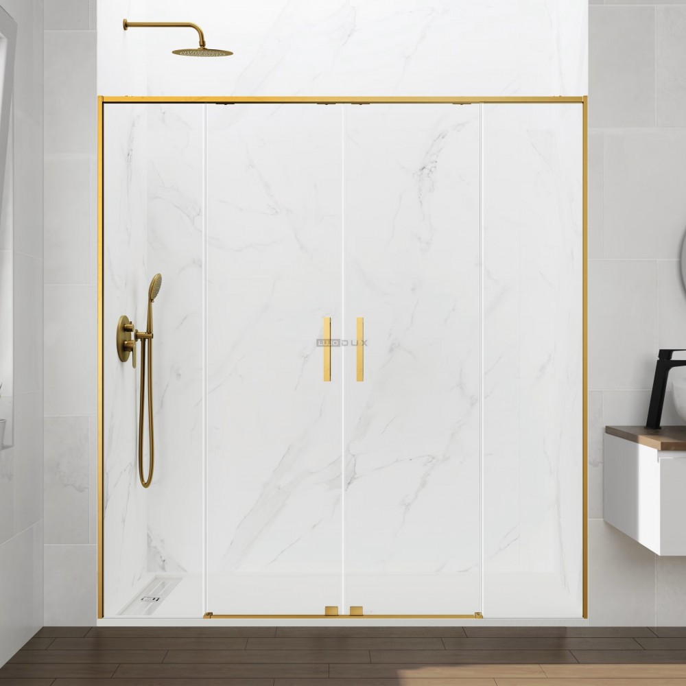 Mampara de ducha Twenty Spazio Gold 2 fijos y 2 correderas