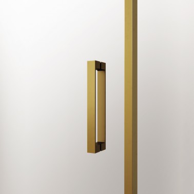 Mampara de ducha Twenty Gold 1 fijo y 1 corredera con lateral fijo doble asa metálica