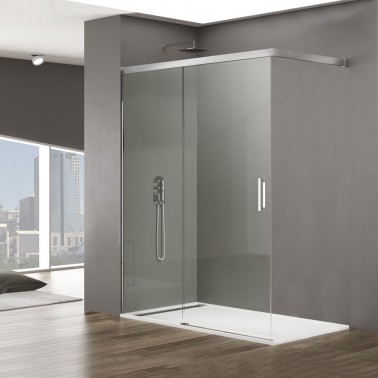 Mampara de ducha Basic Free 1 fijo y 1 corredera lateral