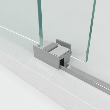 Mampara de bañera Basic Color Spazio 2 fijos y 2 correderas nuevo guiador optimizado con pulsador liberador de hoja