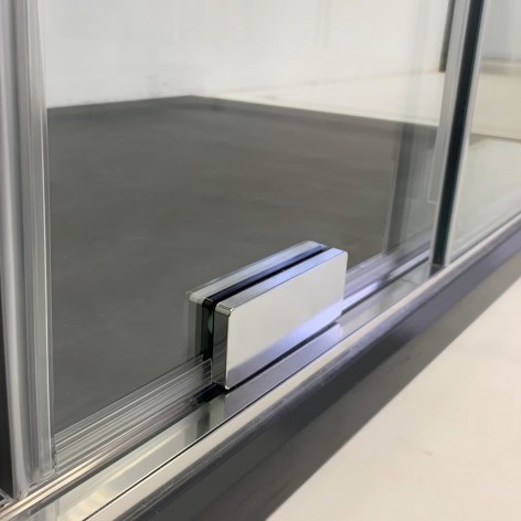 Mampara de ducha Kenna 1 fijo y 1 corredera rodamiento integrado en hoja