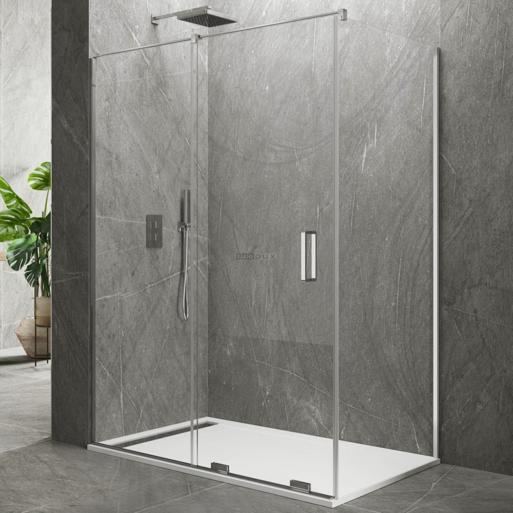 Mampara de ducha Kenna 1 fijo y 1 corredera con lateral fijo