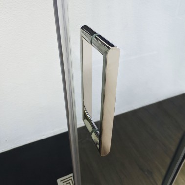 Mampara de ducha Kenna 1 fijo y 1 corredera con lateral fijo doble asa metálica