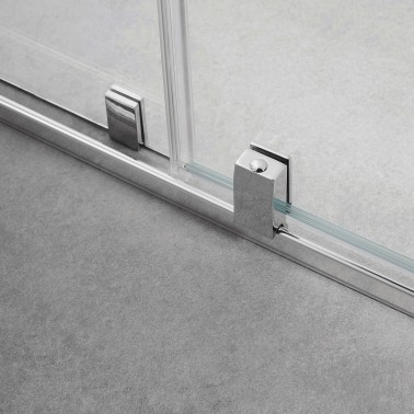 Mampara de ducha Vitro 1 fijo y 1 corredera rodamiento oculto sobre guía