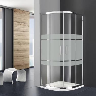 Mampara de ducha Prestige semicircular decorado Frost Plus