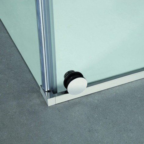 Mampara de ducha Vetrum 1 fijo y 1 corredera guía y rodamiento inferior en acero