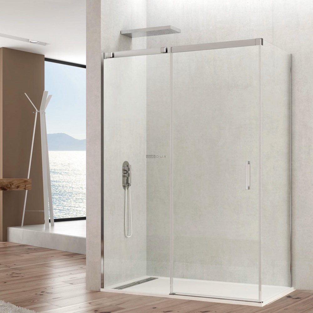 Mampara de ducha Temple 1 fijo y 1 corredera lateral fijo