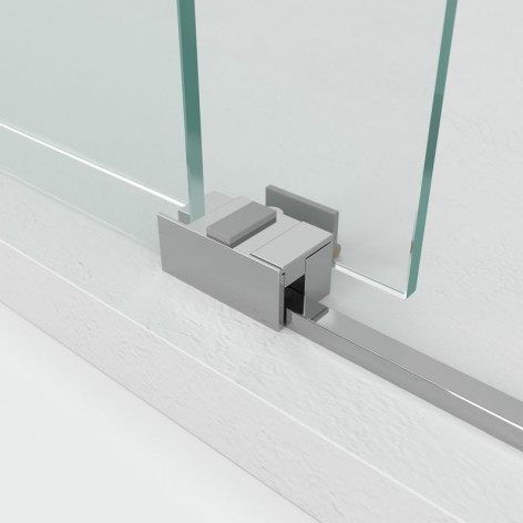 Mampara de ducha Rotary 1 fijo y 1 corredera nuevo guiador optimizado con pulsador liberador de hoja para facilitar la limpieza