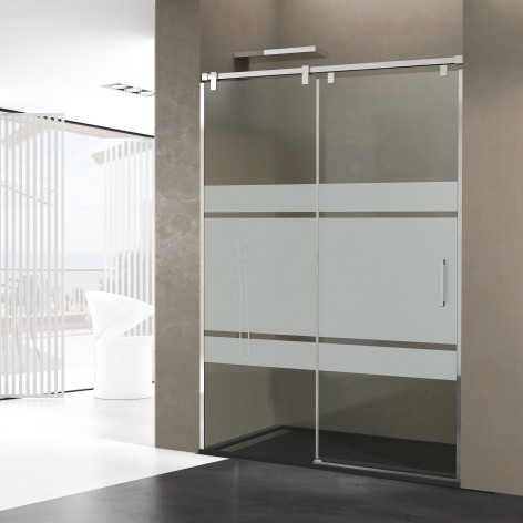 Mampara de ducha 1 fijo y 1 corredera decorado frost plus