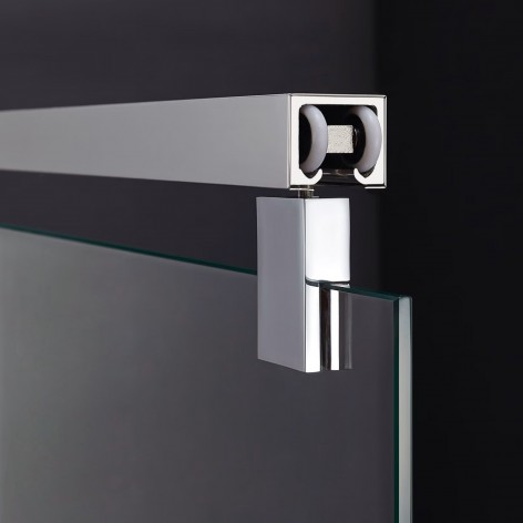 Mampara de ducha Futura 2 fijos y 2 correderas perfilería y accesorios en acero inoxidable