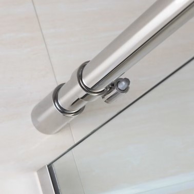 Mampara de ducha 1 fijo y 1 corredera perfilería acero