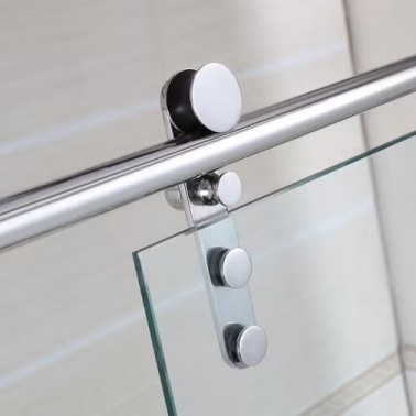 Mampara de ducha Moving Spazio 2 fijos y 2 correderas barra y herrajes acero