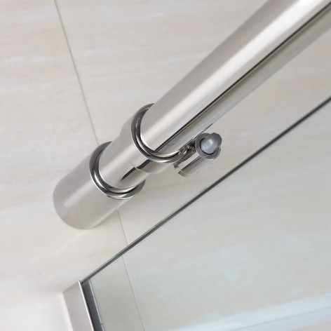 Mampara de ducha Moving Spazio 2 fijos y 2 correderas perfilería acero