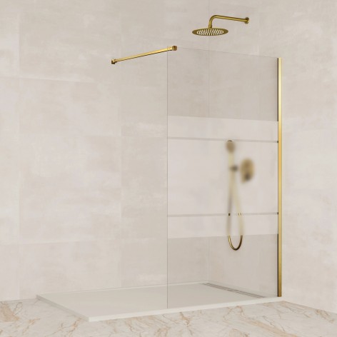 Mampara de ducha Screen Gold fijo decorado frost plus