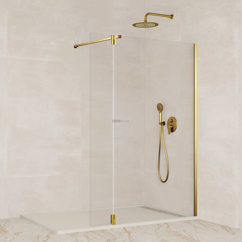 Mampara de ducha Screen Gold fijo y abatible