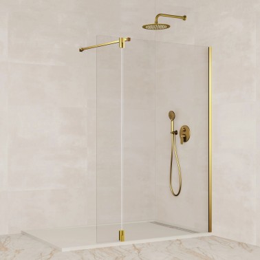 Mampara de ducha Screen Gold fijo y abatible