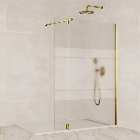Mampara de ducha Screen Gold fijo y abatible