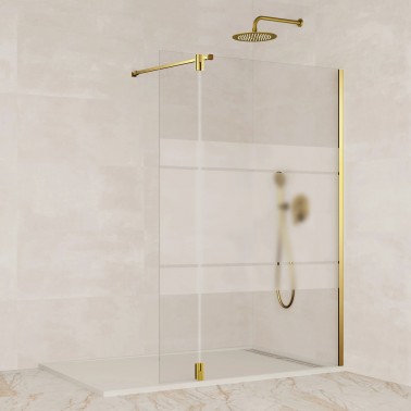 Mampara de ducha Screen Gold fijo y abatible