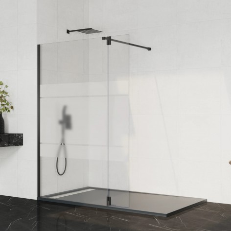 Mampara de ducha Screen Black bisagra 180º fijo y abatible