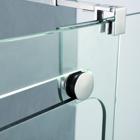 Mampara de ducha Vetrum 1 fijo y 1 corredera rodamiento acero integrado