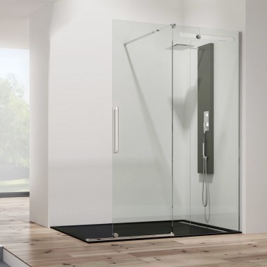 Mampara de ducha Vetrum Free 1 fijo y 1 corredera