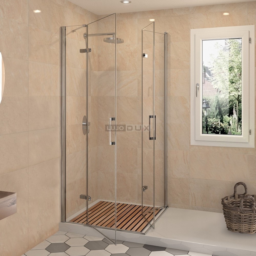 Mampara de ducha Nardi plegable y abatible con fijo