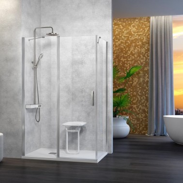 Mampara de ducha Nardi fijo y abatible lateral fijo