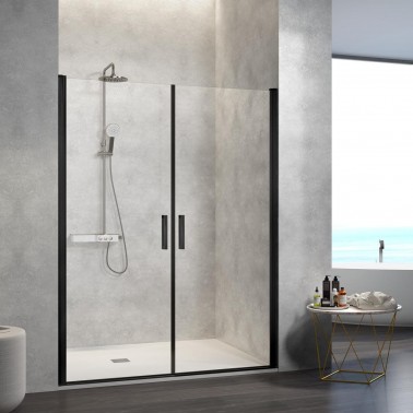 Mampara de ducha Nardi dos abatibles negro