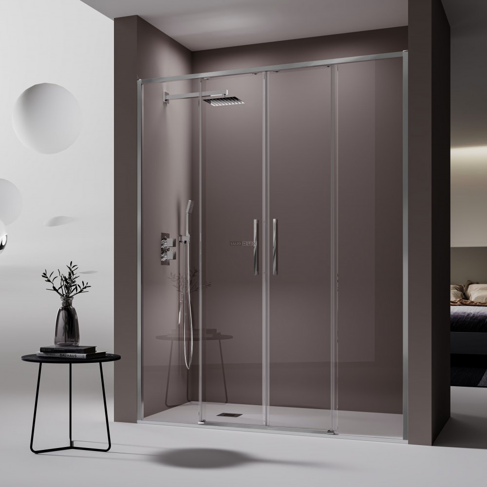 Mampara de ducha Delta 2 Fijos y 2 Correderas Plata