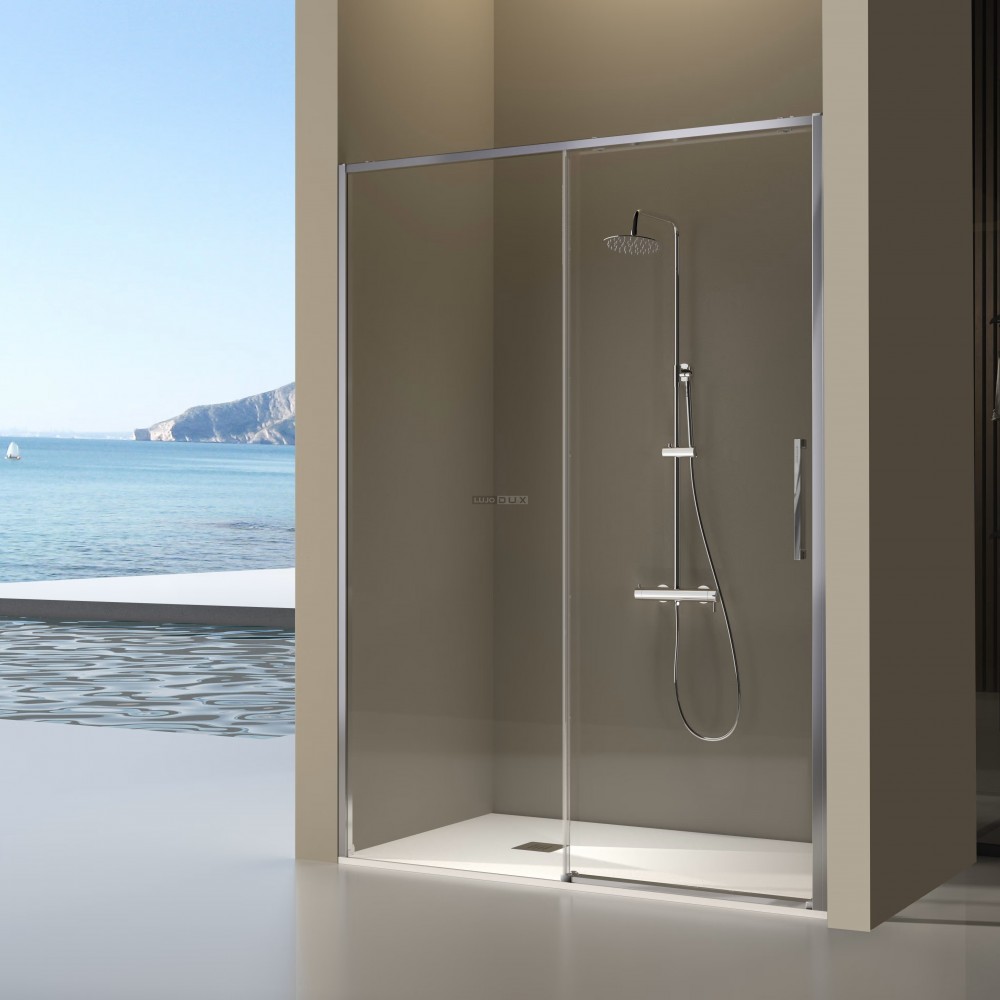 Mampara de ducha Delta 1 fijo y 1 corredera plata