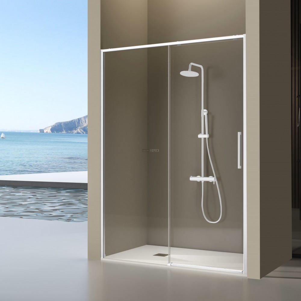 Mampara de ducha Delta 1 fijo y 1 corredera blanco mate