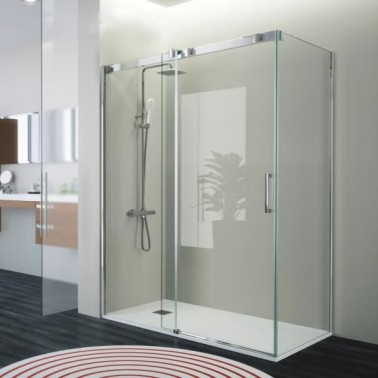 Mampara de ducha Triana 1 fijo y 1 corredera lateral fijo