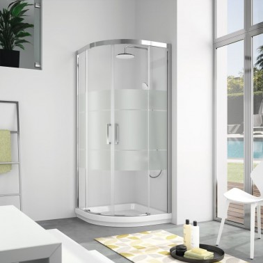 Mampara de ducha Serie 400 semicircular decorado clio