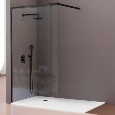 Mampara de ducha Fresh Salomón Fijo 90º Negro