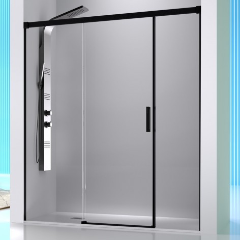 Mampara de ducha Sugar fijo corredera fijo negro mate