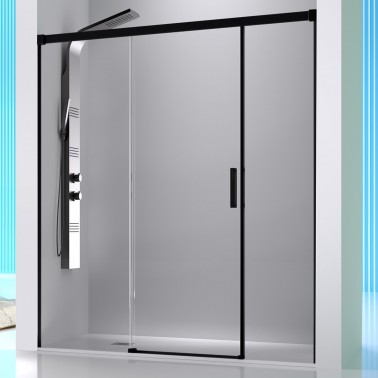 Mampara de ducha Sugar fijo corredera fijo negro mate