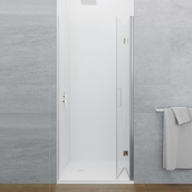Mampara de ducha Glass Combi 1 plegable aluminio cromado