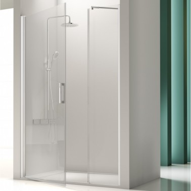 Mampara de ducha Salónica fijo y abatible fijo y abatible plata