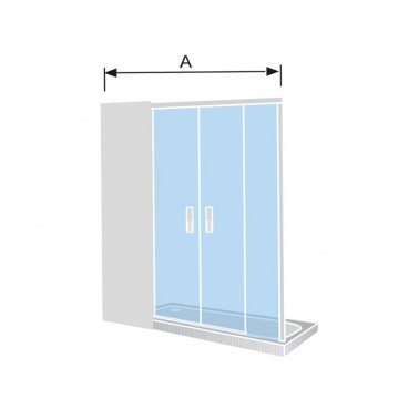 Mampara de ducha Sugar fijo y 2 correderas