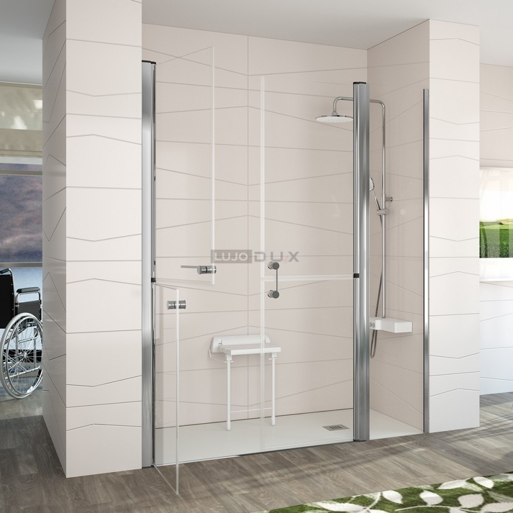 Mampar de ducha Sensi fijo y abatible dividida