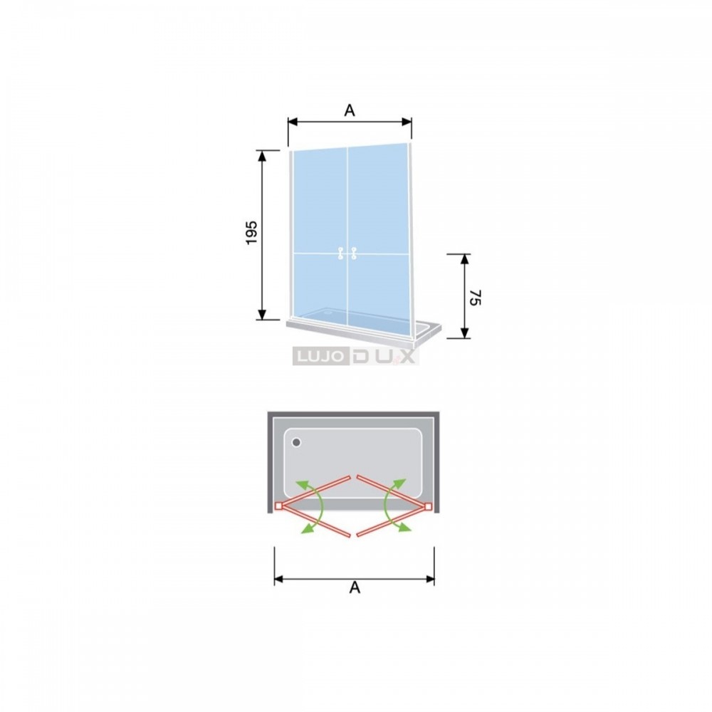Mampara de ducha Sensi 2 abatibles divididas