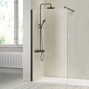 Mampara de ducha Fresh fijo negro mate