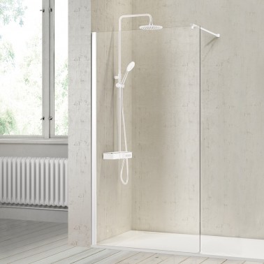 Mampara de ducha Fresj fijo blanco