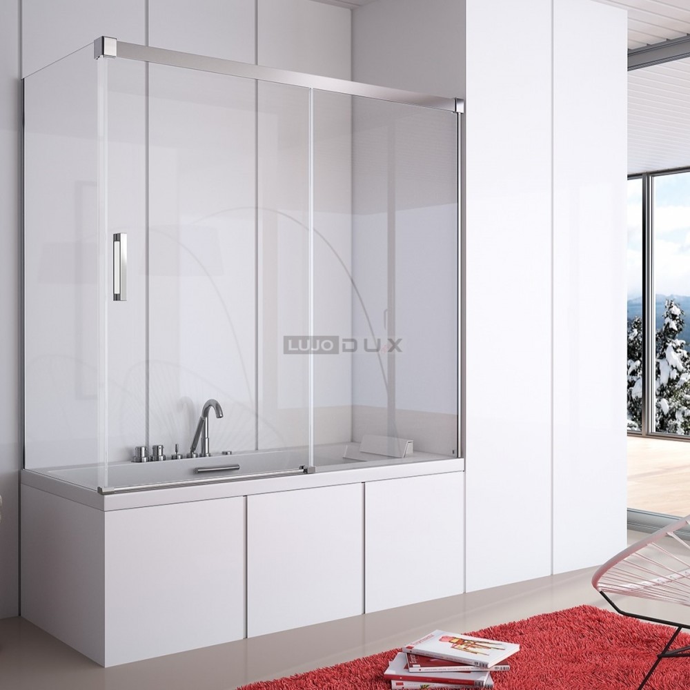 Mampara de bañera Sugar 2 fijos y 2 correderas platas